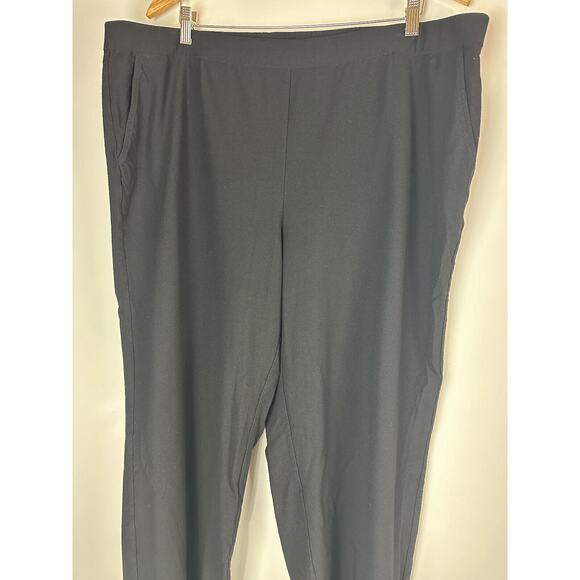 Eileen Fisher Washable Stretch Crepe Pants Full Length Blk Pockets Plus Size 3X - Picture 3 of 9